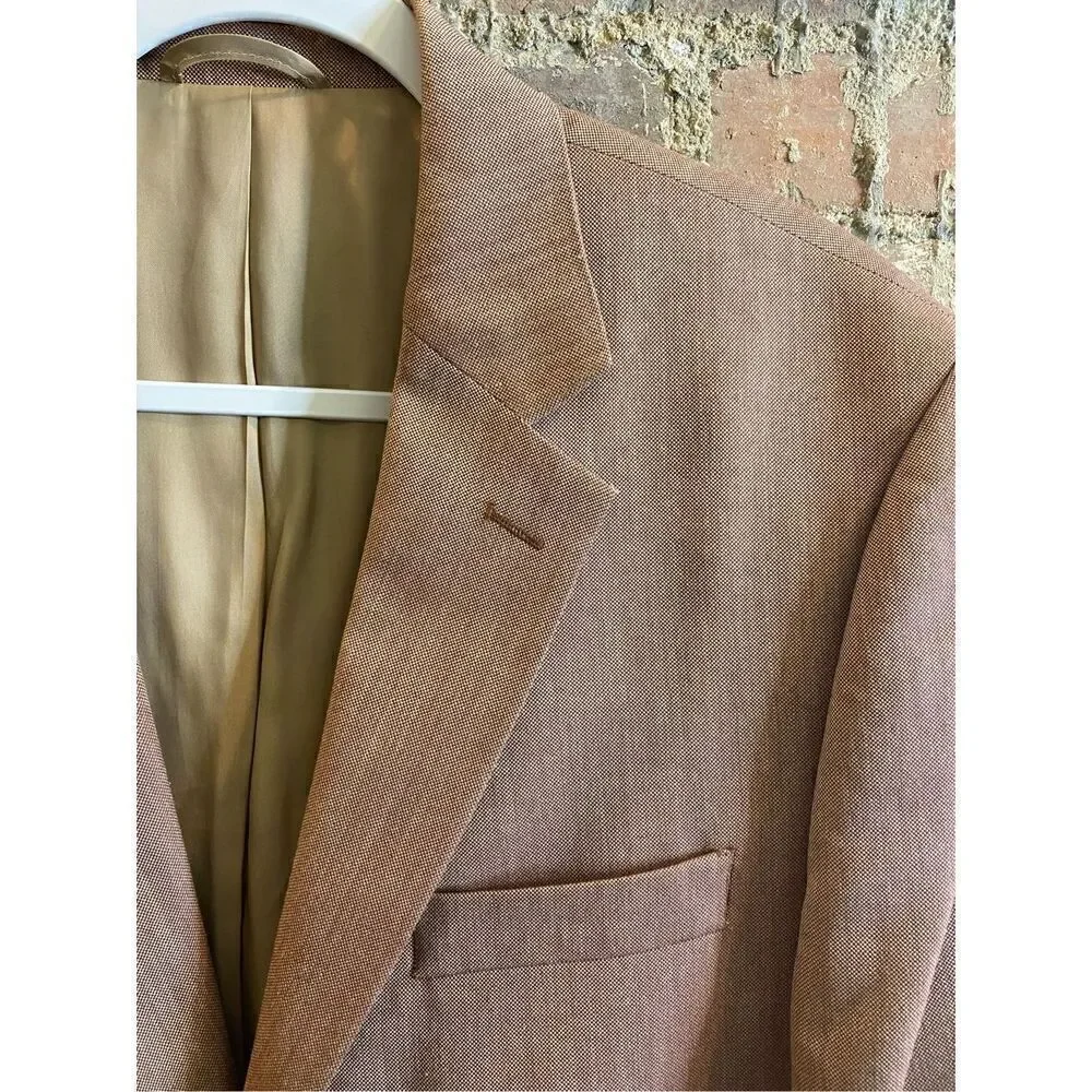 BILL BLASS Essentials Poly/Rayon Sports Coat Suit Jacket Blazer Metallic Brown/B